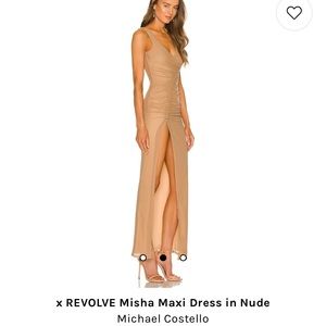 NWT Michael Costello x Revolve Misha Maxi Dress in Nude